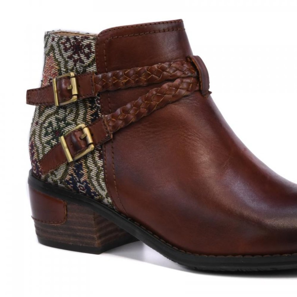 Sultzer Leather Embroidered Ankle Bootie